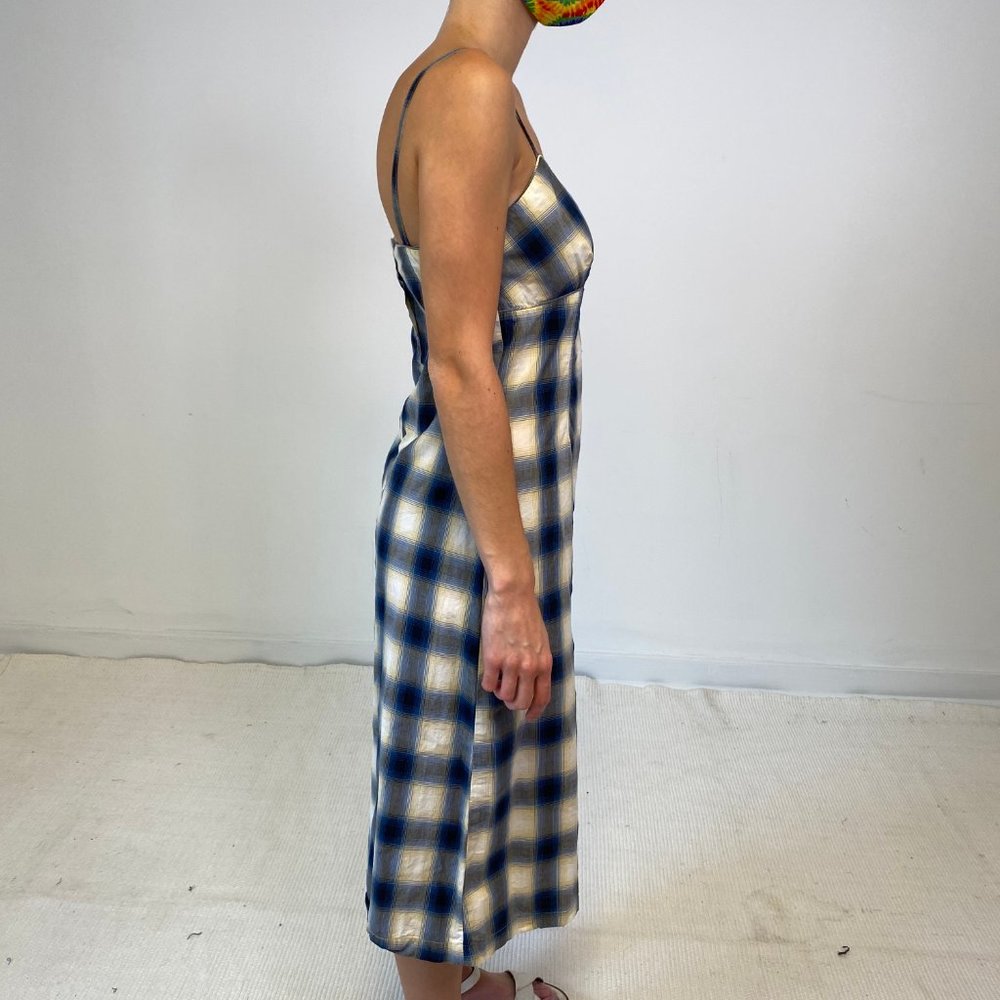 Vintage 90s Anthropologie S Plaid Slip Dress - Picture 6 of 13